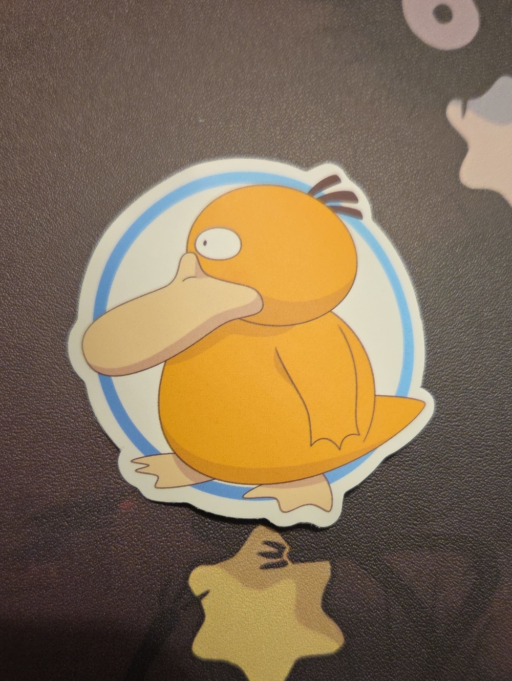 Pokemon Psyduck Sticker - Yellow and Cream with Blue Accent